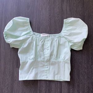 NWT Goodnight Macaroon Crop Top, Mint Green, Sz M